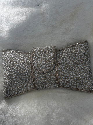 Pearl & Diamante Luxury Pearl Clutch