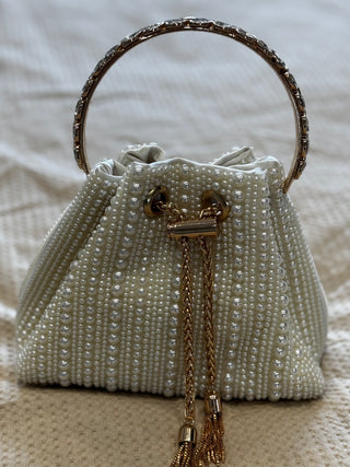 Top Handle Pearl Pouch