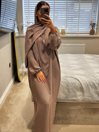 Medina Mocha Scarf Abaya